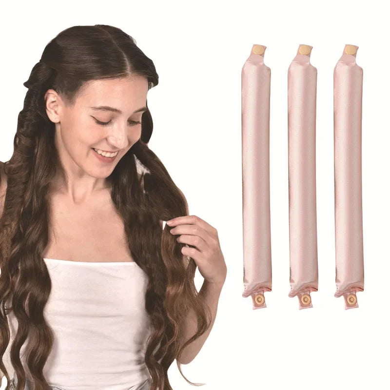 Heatless Satin Hair Curlers for Overnight Styling