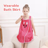 Kids' Bunny Ears Bath Towel Wrap – Soft Microfiber Towel Skirt for Girls