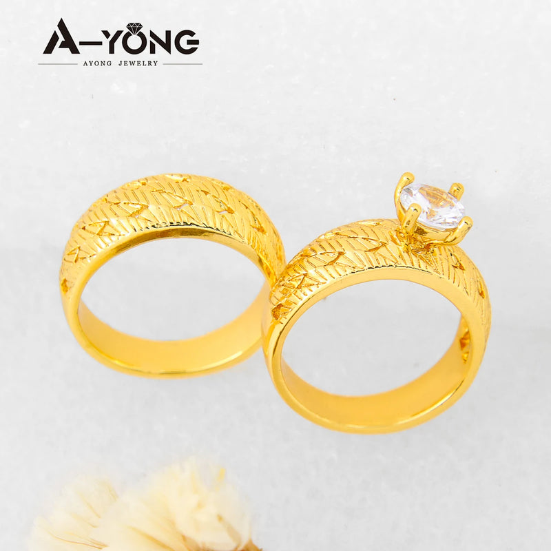 Elegant Gold-Plated Zirconia Stackable Rings
