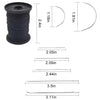 A set of professional leather sewing kit components including a spool, thread, and needles with various lengths.