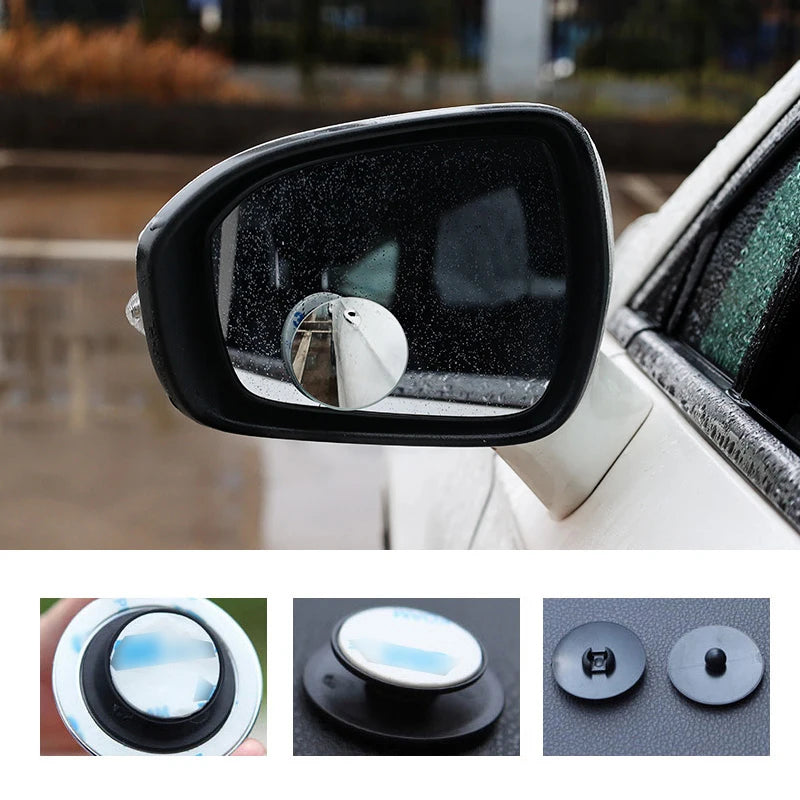 360° Rotatable Car Blind Spot Mirror – Wide Angle Auxiliary Rearview Safety Mirror
