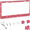 Crystal Rhinestone License Plate Frame with Screw Caps