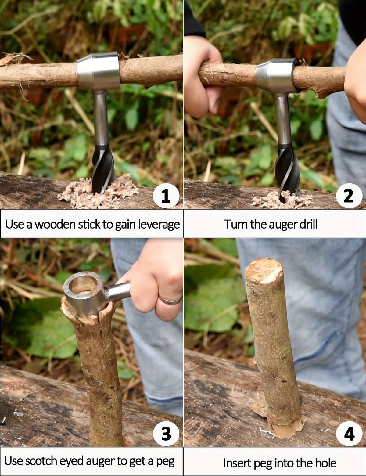 Auger Drill Bit Set for Camping and Bushcraft