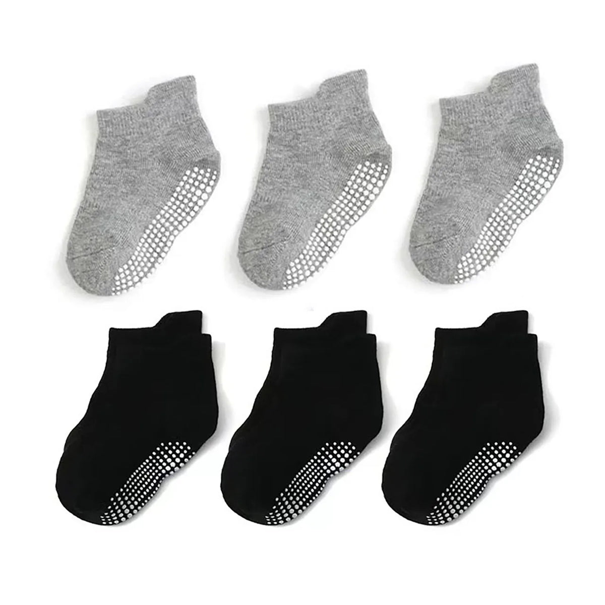 Baby Cotton Anti-Slip Socks (6-Pack) for Toddlers