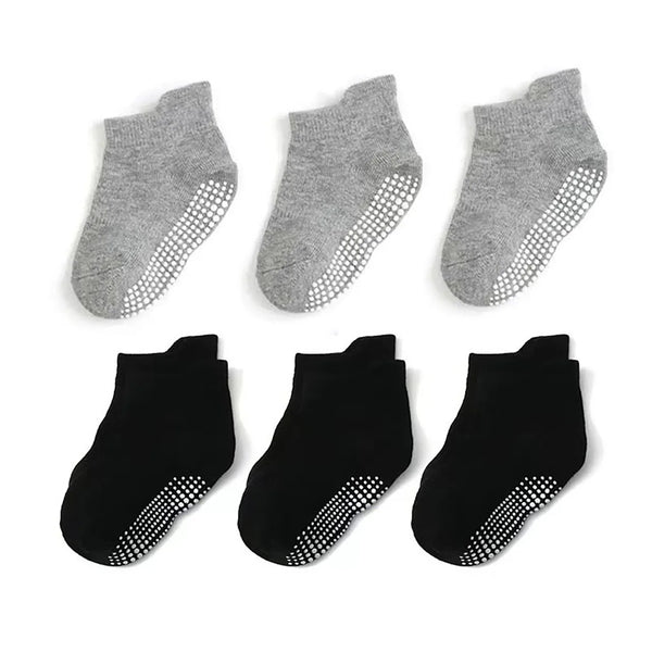 Baby Cotton Anti-Slip Socks (6-Pack) for Toddlers