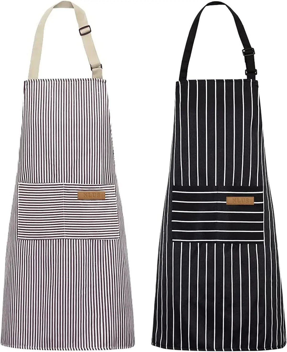 Striped Kitchen & Work Apron with Adjustable Neck Strap