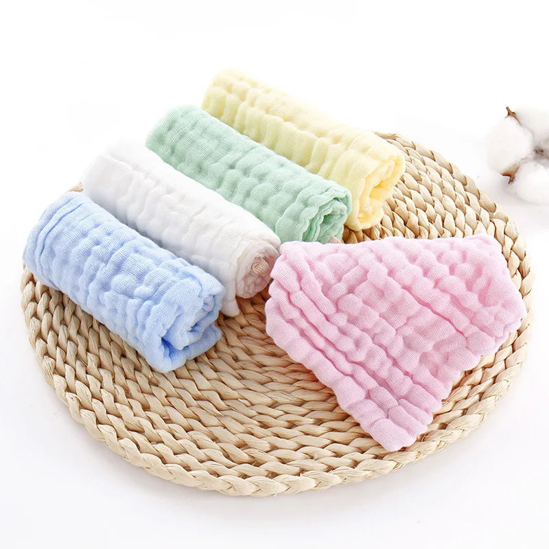 Baby Muslin Washcloths, 5-Pack Soft Cotton Gauze Towels