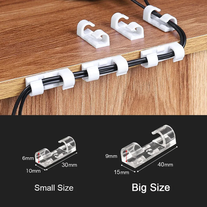 Selbstklebende Kabelclips zur Kabelorganisation