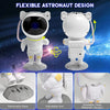 Flexible astronaut design night light featuring a removable base, adjustable arm, and rotatable head.