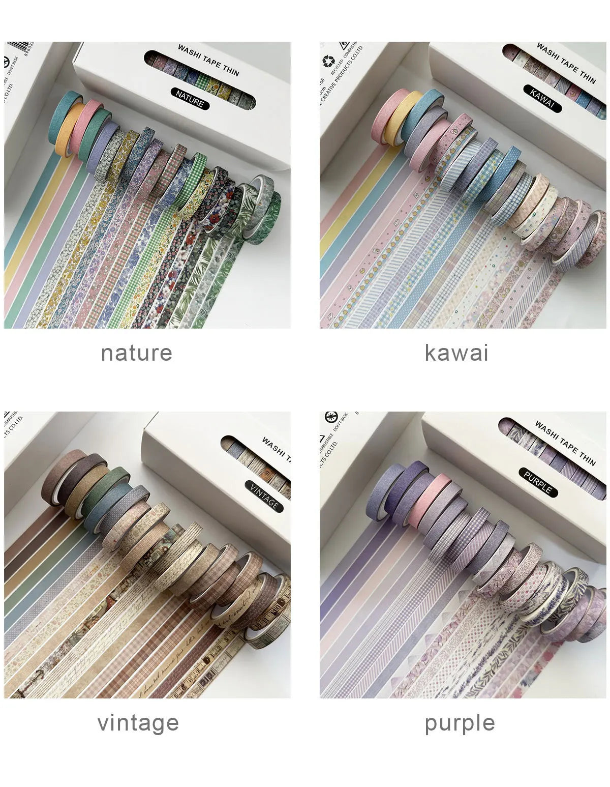 Retro Washi Tape Set – 20 Rolls for DIY Crafting & Journaling