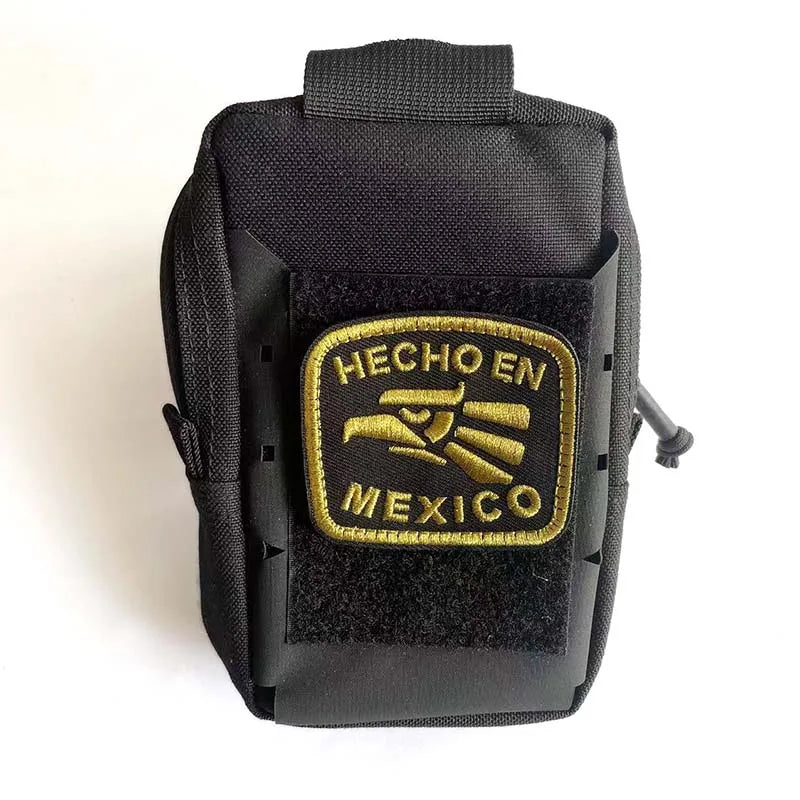 Black tactical patch featuring the 'Hecho en Mexico' text and an eagle skull design.