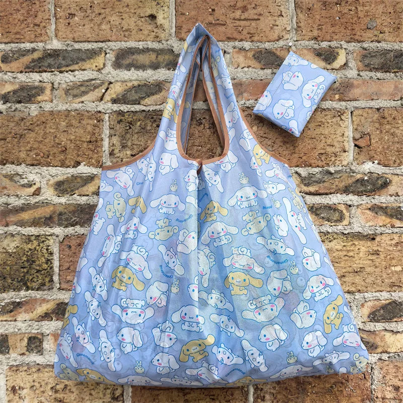 Foldable Eco-Friendly Shopping Bag with Cartoon Print