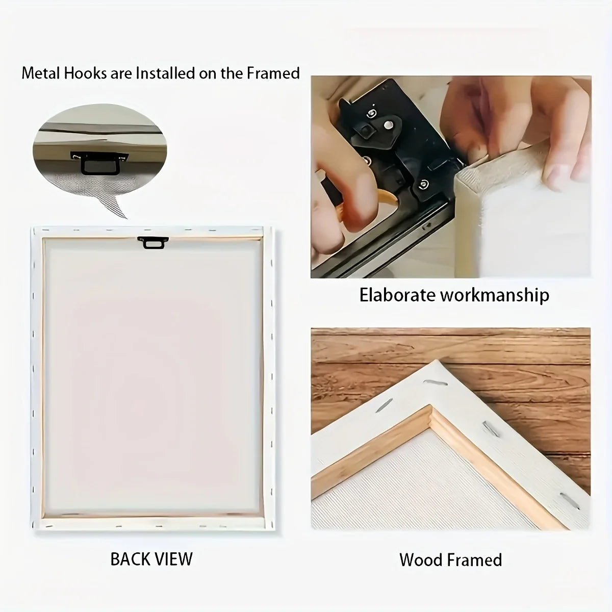 Abstract Framed Canvas Wall Art – Modern Light Luxury Decor