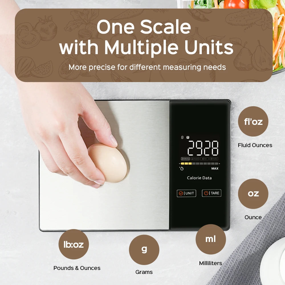 Smart Nutrition Kitchen Scale with Bluetooth App