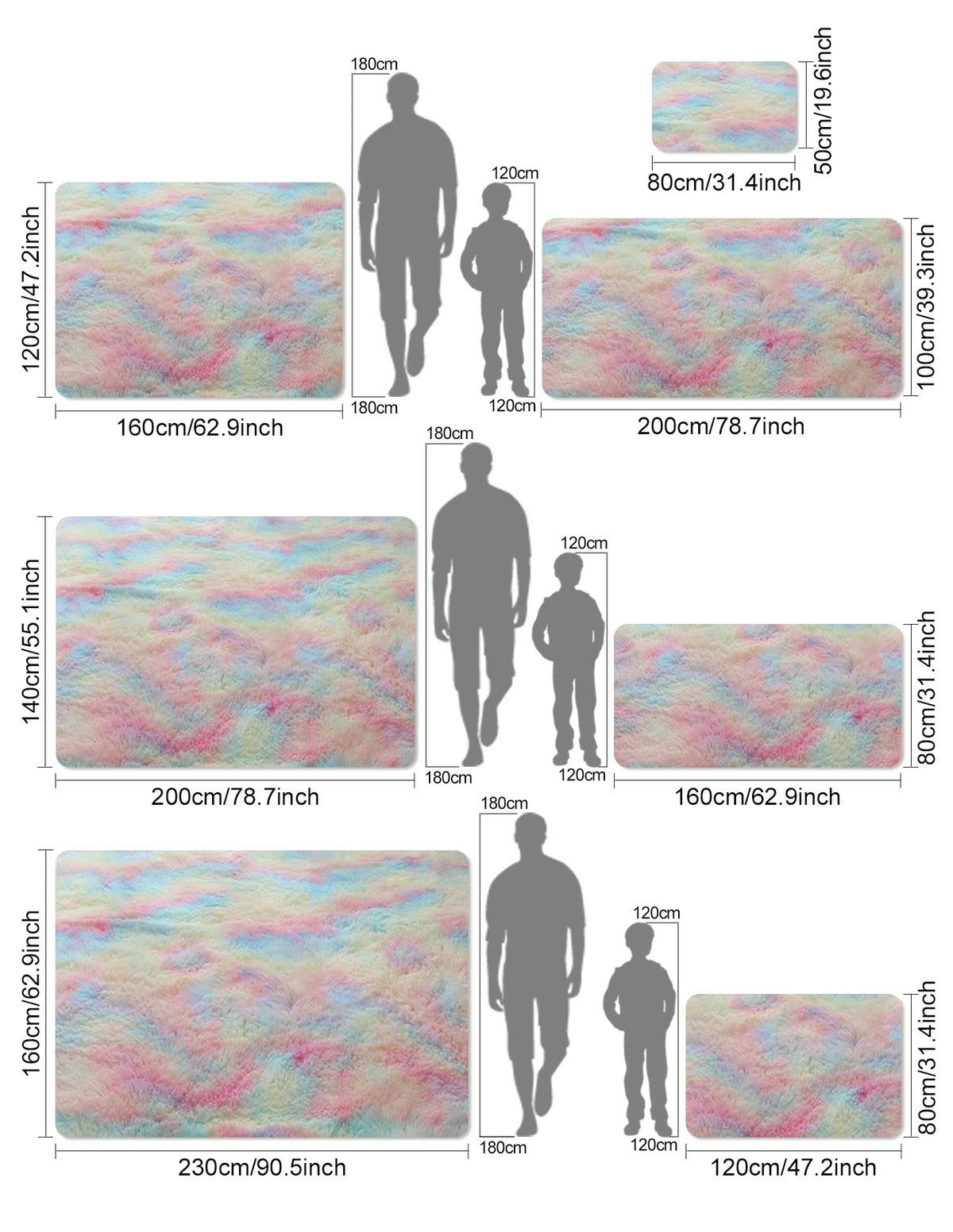 Soft Tie-Dye Leaf Print Non-Slip Area Rug