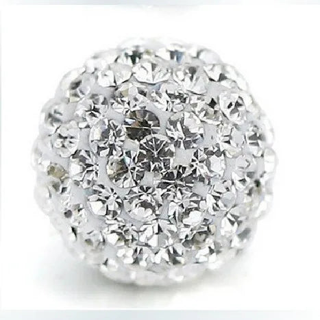 Round crystal clay beads used for DIY jewelry and craft projects