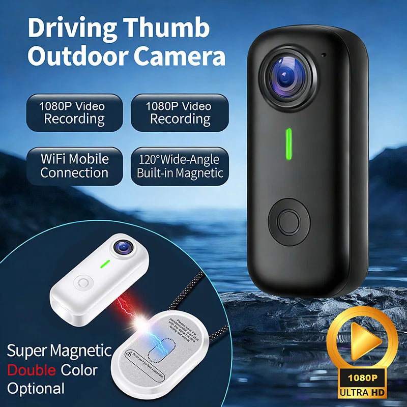 Compact Magnetic Action Camera with WiFi