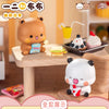A set of Yier and Bubu Daily Life V3 Series blind box figurines featuring a brown bear and a white panda in a food-themed set