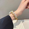 Crystal Bead Watch Strap with Adjustable Metal Link Design