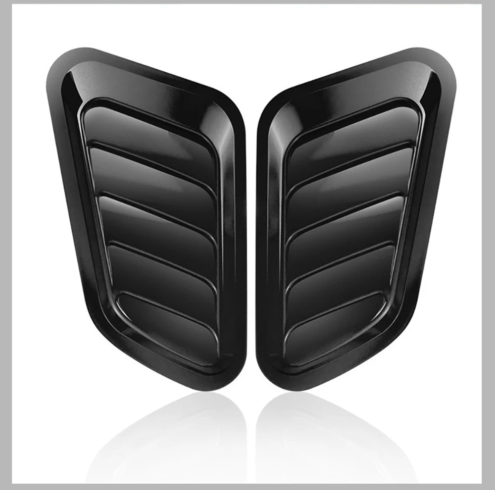 Carbon Fiber Style Car Hood Scoop Vent Covers (Pair)