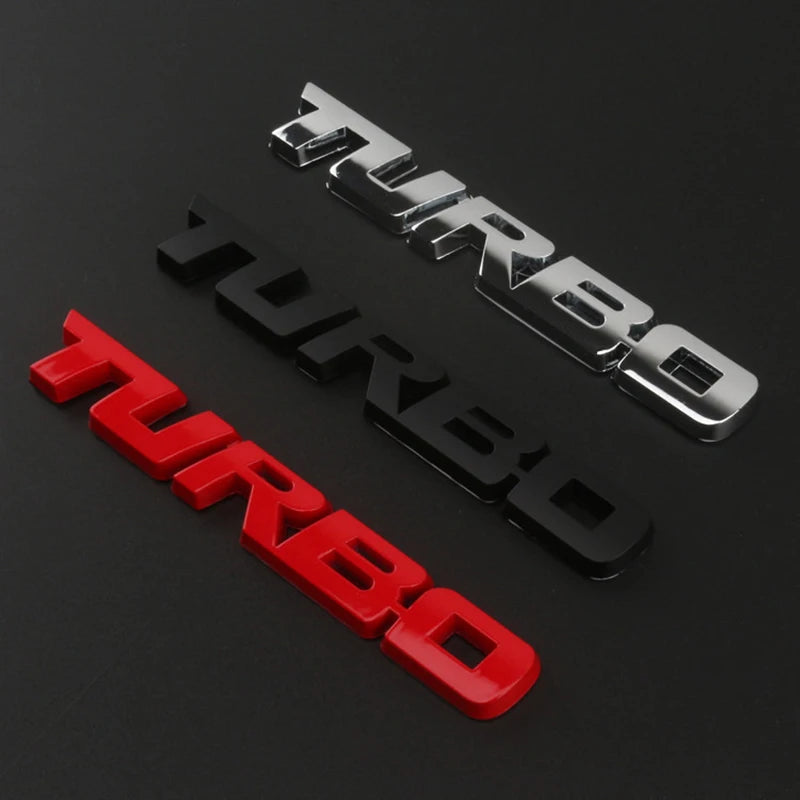 3D Turbocharged Metal Alloy Car Badge Emblem