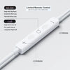 White USB-C wired earphones with a remote control for music and call functions