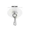 A round, silver stainless steel wall hook with a loop and a flat bar, measuring 6cm/2.36in.