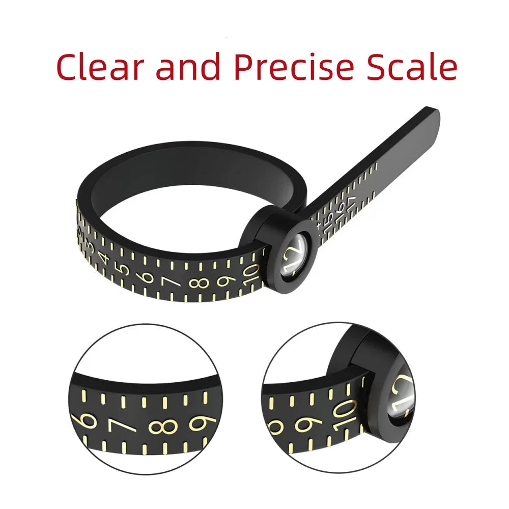 Adjustable Ring Sizing Gauge with Magnifier