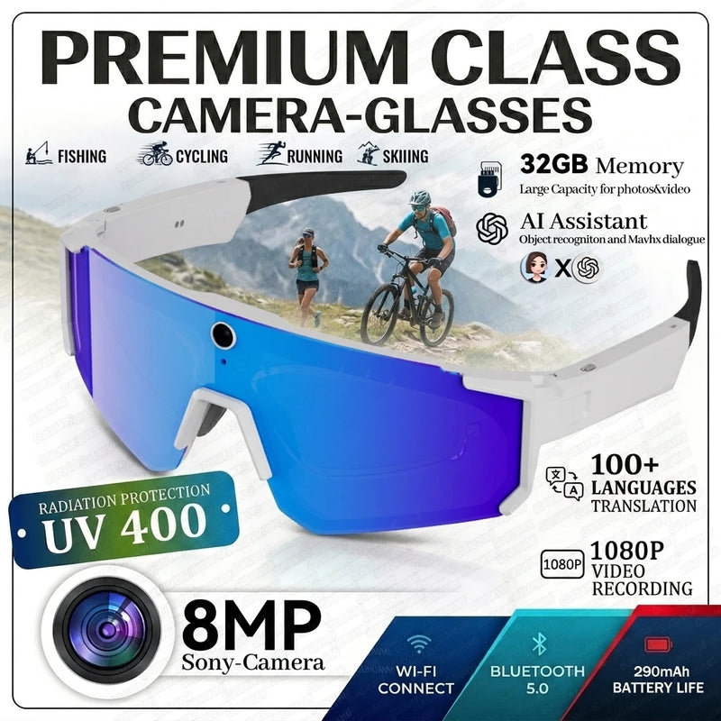 Smart Audio Glasses with 4K Camera & AI Assistant