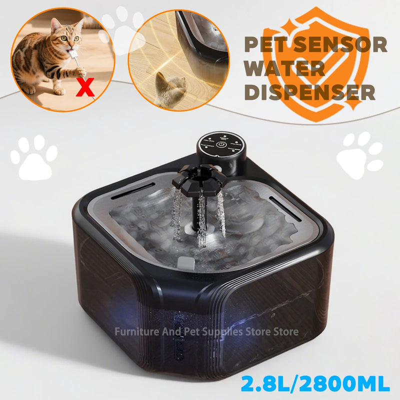 Fontaine à eau automatique pour animaux avec capteur infrarouge