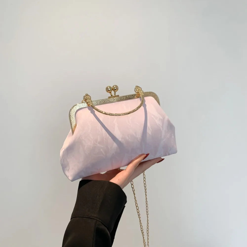 Crystal Bowknot Evening Clutch with Chain Strap
