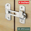 Stainless steel sliding door latch lock with mounting plates and four screws