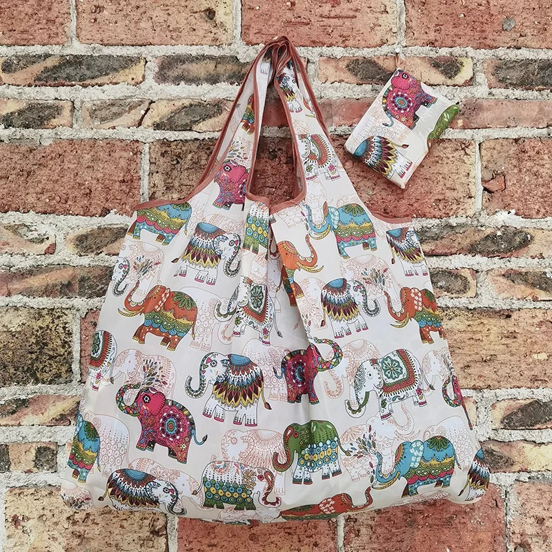 Foldable Eco-Friendly Shopping Bag with Cartoon Print