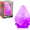 Durchsichtiger violetter Stressball-Artikel in seiner Verpackung und lose Form.