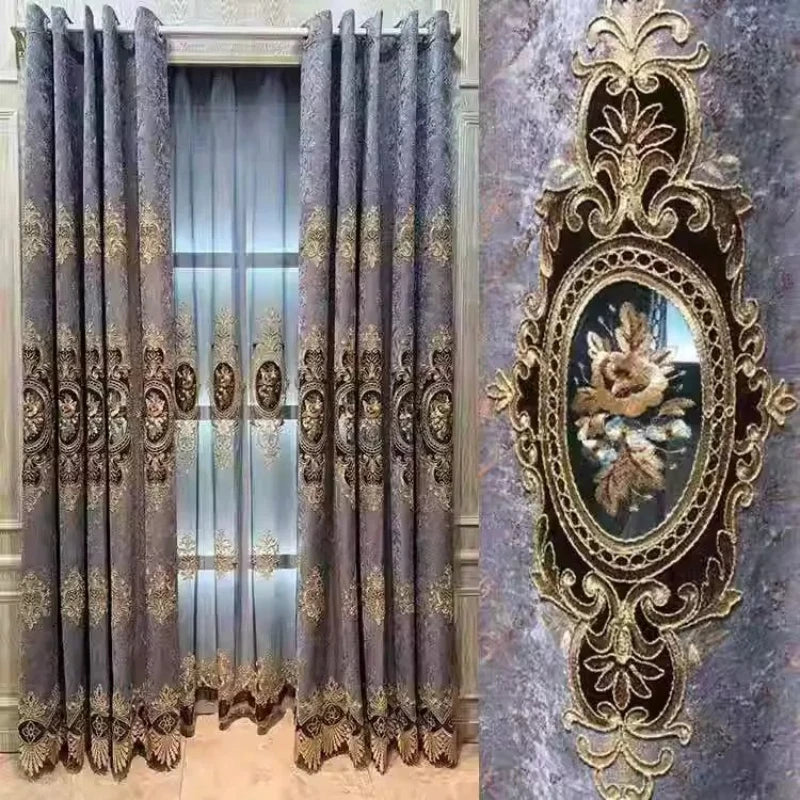 Rideaux à Broderie Florale Élégants