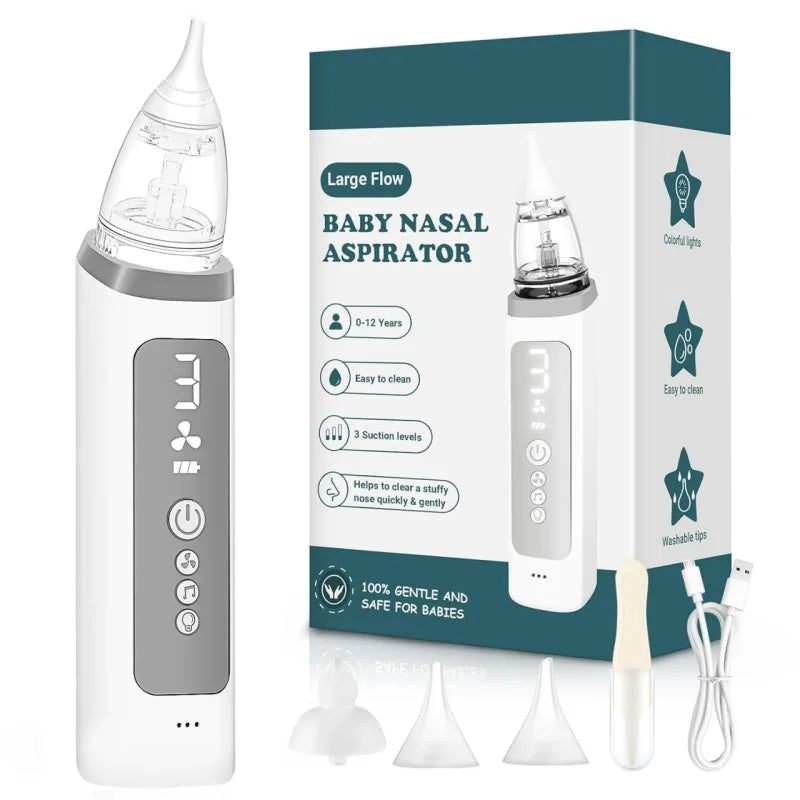 Baby Electric Nasal Aspirator with Soothing Music & Soft Silicone Tips