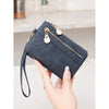 Vintage PU Leather Foldable Clutch Wallet with Wrist Strap