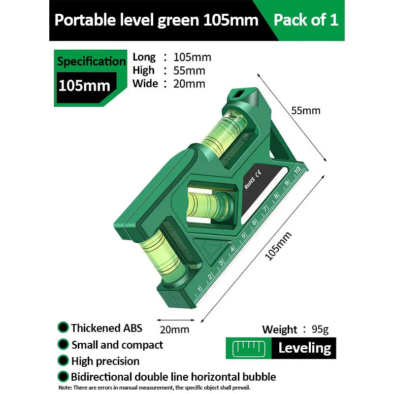 Magnetic Pocket Level Gauge with 3-Axis Precision