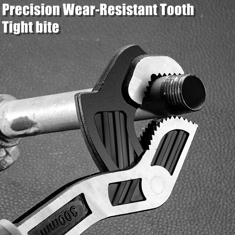 Self-Locking Pipe Wrench with Adjustable CR-V Steel Jaws