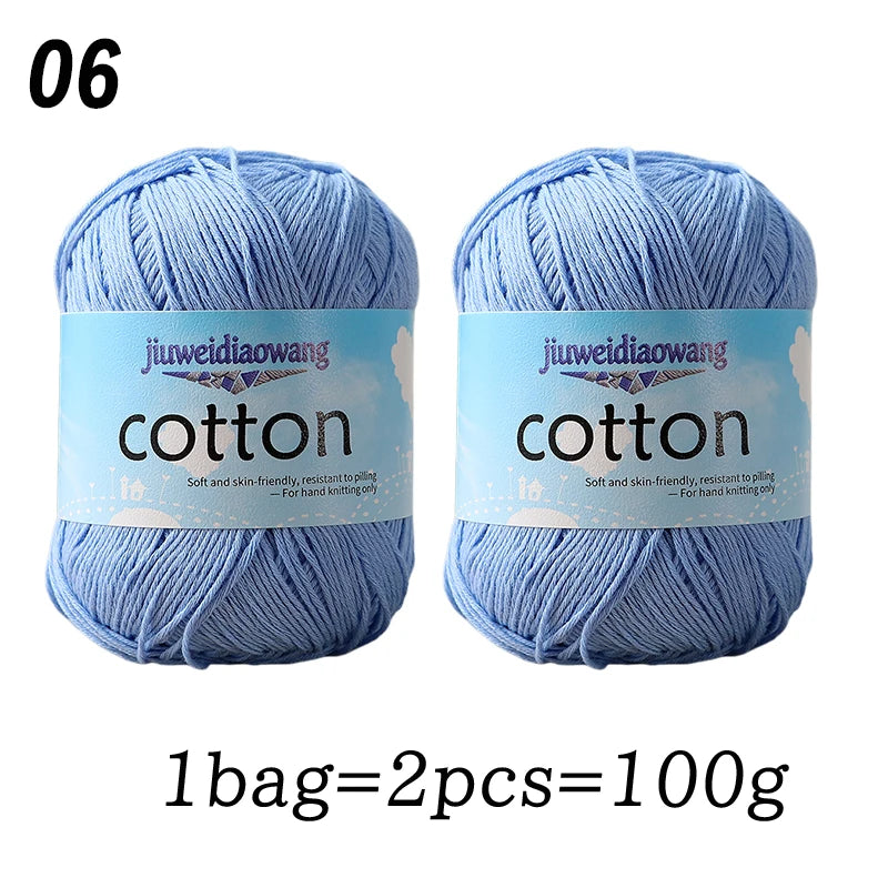 Premium 100% Cotton Yarn – Medium-Fine Weight for All-Season Knitting