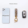 Zebra Print Leather Keychain with Animal Pattern