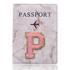 Embroidered Letter Passport Holder with Card Pocket