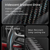 Close-up of a carbon fiber texture steering wheel cover with iridescent gradient shine and anti-slip finish.