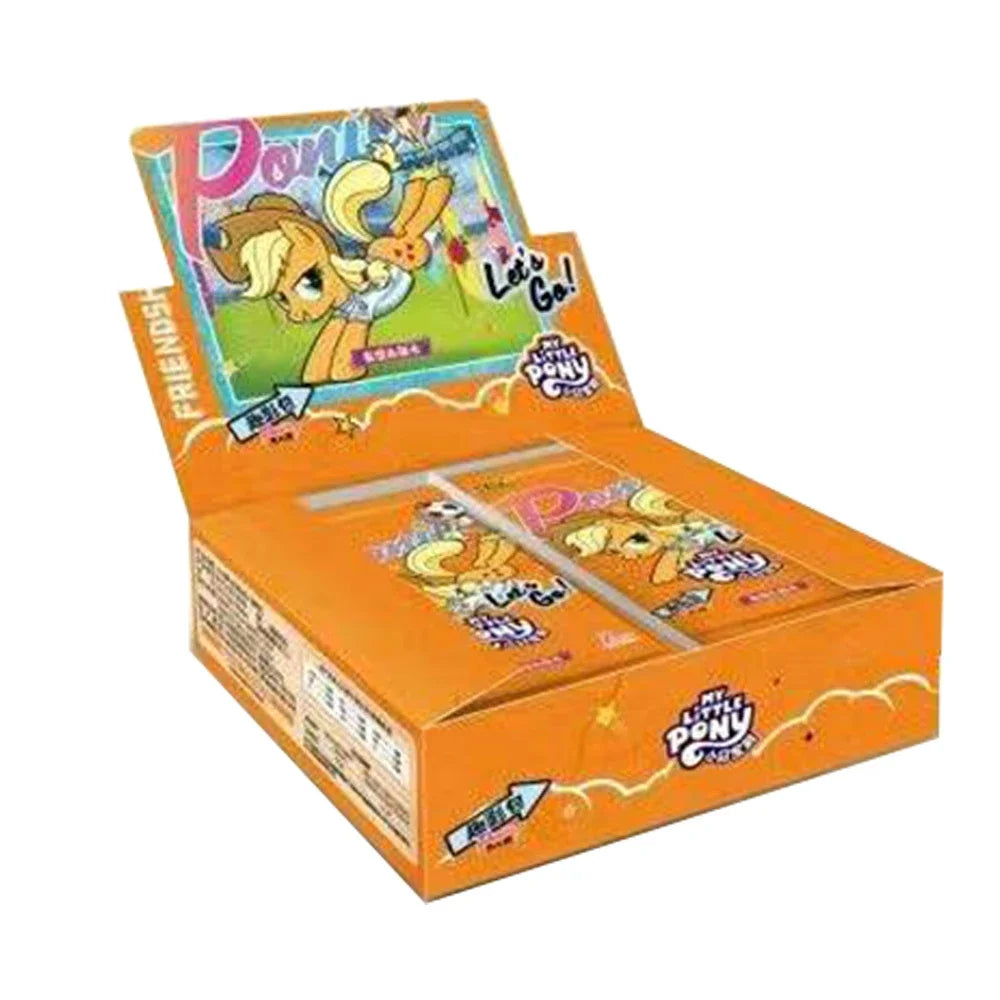 A box of My Little Pony Friendship Eternal Radiant Moon Gilded card pack featuring a pony character.