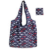Foldable Nylon Reusable Shopping Bag with Floral Print
