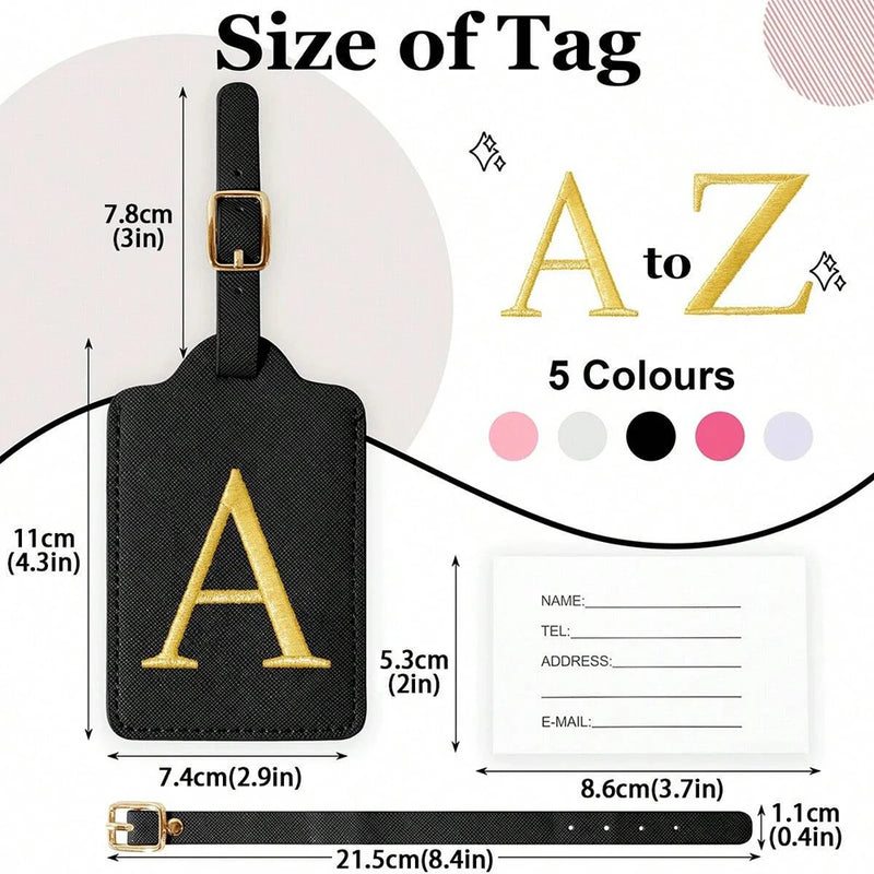 PU Leather Luggage Tag with Privacy Cover