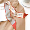 Floral Print Silk Hair Scarf for Women – Long Ribbon Headband
