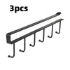 6-Hook Under Cabinet Storage Rack for Kitchen and Closet Organization