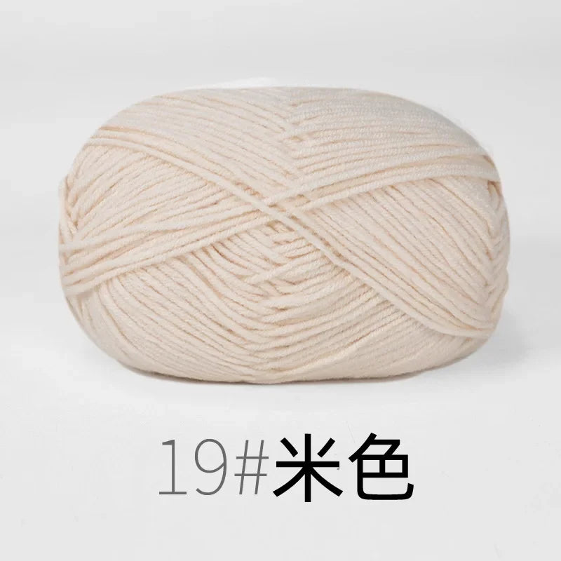 4-Ply Soft Cotton Blend Yarn for Knitting and Crochet