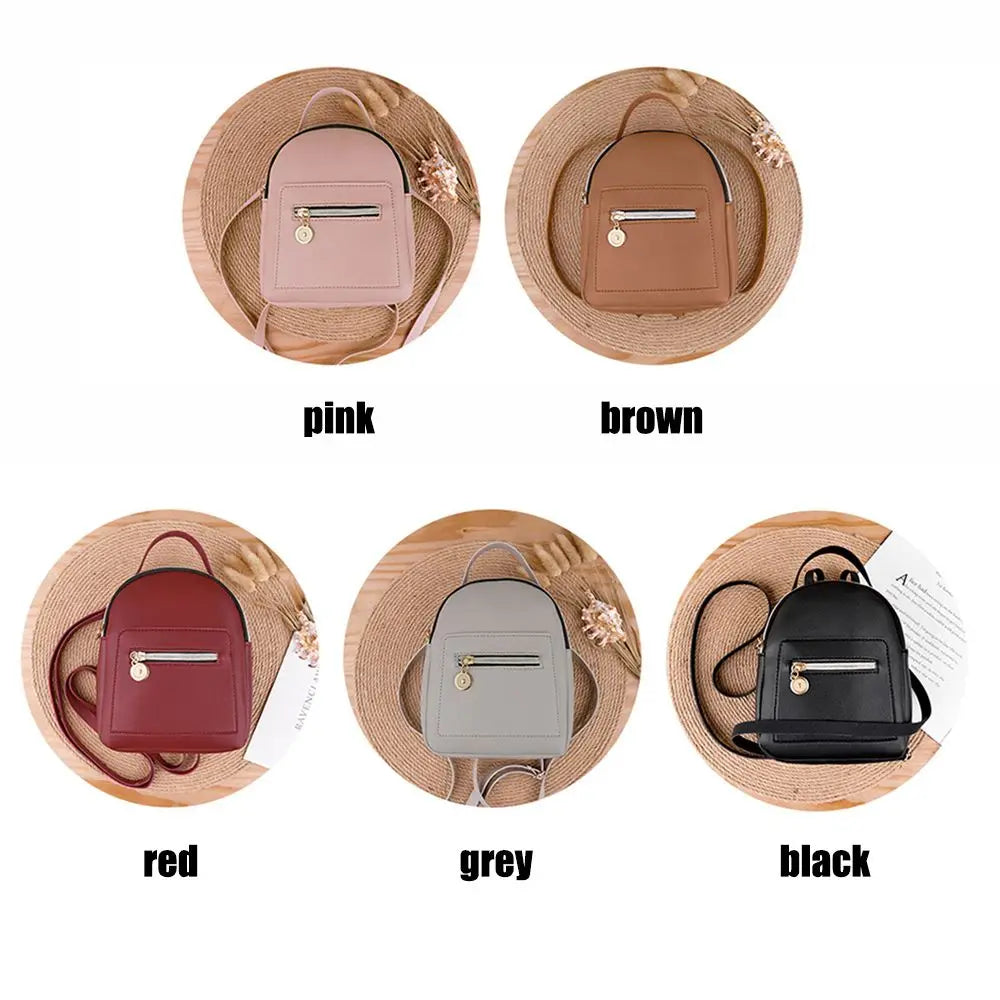 Mini Waterproof PU Backpack for Women
